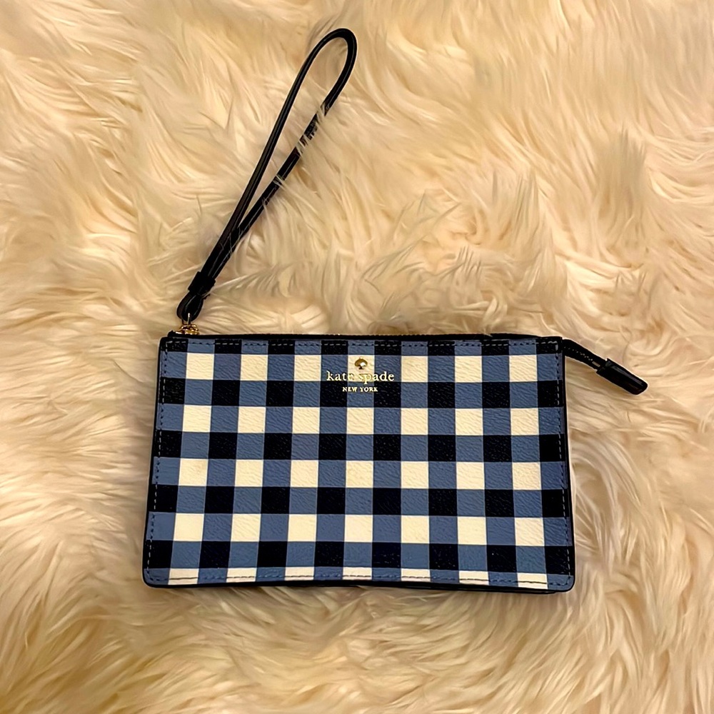 Kate Spade Gingham wristlet
